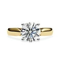 thumbnail image 2 of AFFY Solitaire Engagement Ring for Women | Center 8MM Round Cut Lab Created Moissanite 4-prong Criss Cross Solitaire Promise Rings in 14K Solid Yellow Gold Jewelry, Ring Size 7, 2 of 5