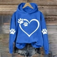 thumbnail image 2 of UTSJKR Womens Dog Paw Print Hoodies Cute Funny Heart Graphic Sweatshirts Casual Loose Fit Long Sleeve Hooded Pullover Tops Blue S, 2 of 4