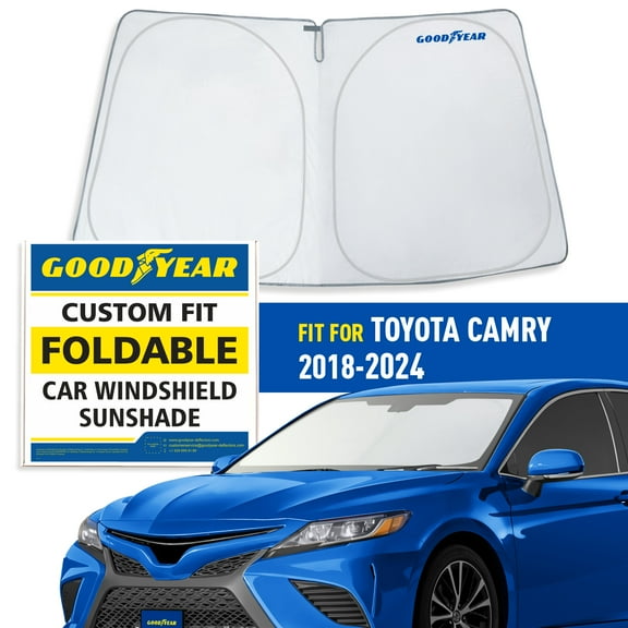 Goodyear Foldable Windshield SunShade for Toyota Camry 2018-2024, Car Accessories, Sunshade Cover, Sun Shade Car Windshield, Window Sun Blocker - GY008249