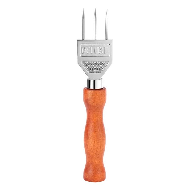 Picahielos - Picahielos resistente con mango de madera maciza, triturador de hielo de tres puntas de acero inoxidable 304 para barman de cócteles