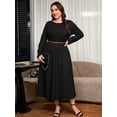 thumbnail image 2 of SHOWMALL Women's Plus Size Long Sleeve Maxi Dress with Pockets - Soft Casual Loose Long Boho Dress, 2 of 7