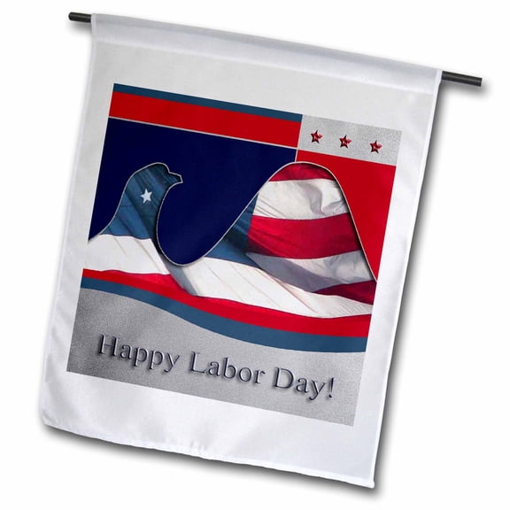 3dRose, Labor Day, Flag Eagle , 12 x 18 inch Garden Flag