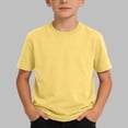 thumbnail image 5 of Kids Cotton T-shirts Short Sleeve Crew Neck Basic Layer Tees Solid Color Summer Tshirts for Boys Girls (12-13 Years, Yellow), 5 of 5