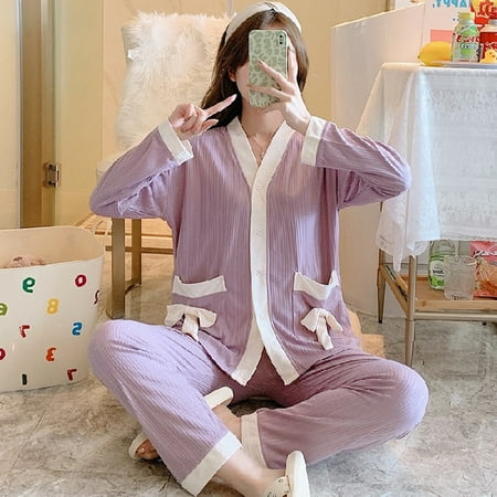 

PIKADINGNIS Pijama Set Womens Sleepwear Tops Long Pyjamas Set Autumn Winter Homewear Women Casual Sleepwear Nightwear Pajama Sets Pyjama