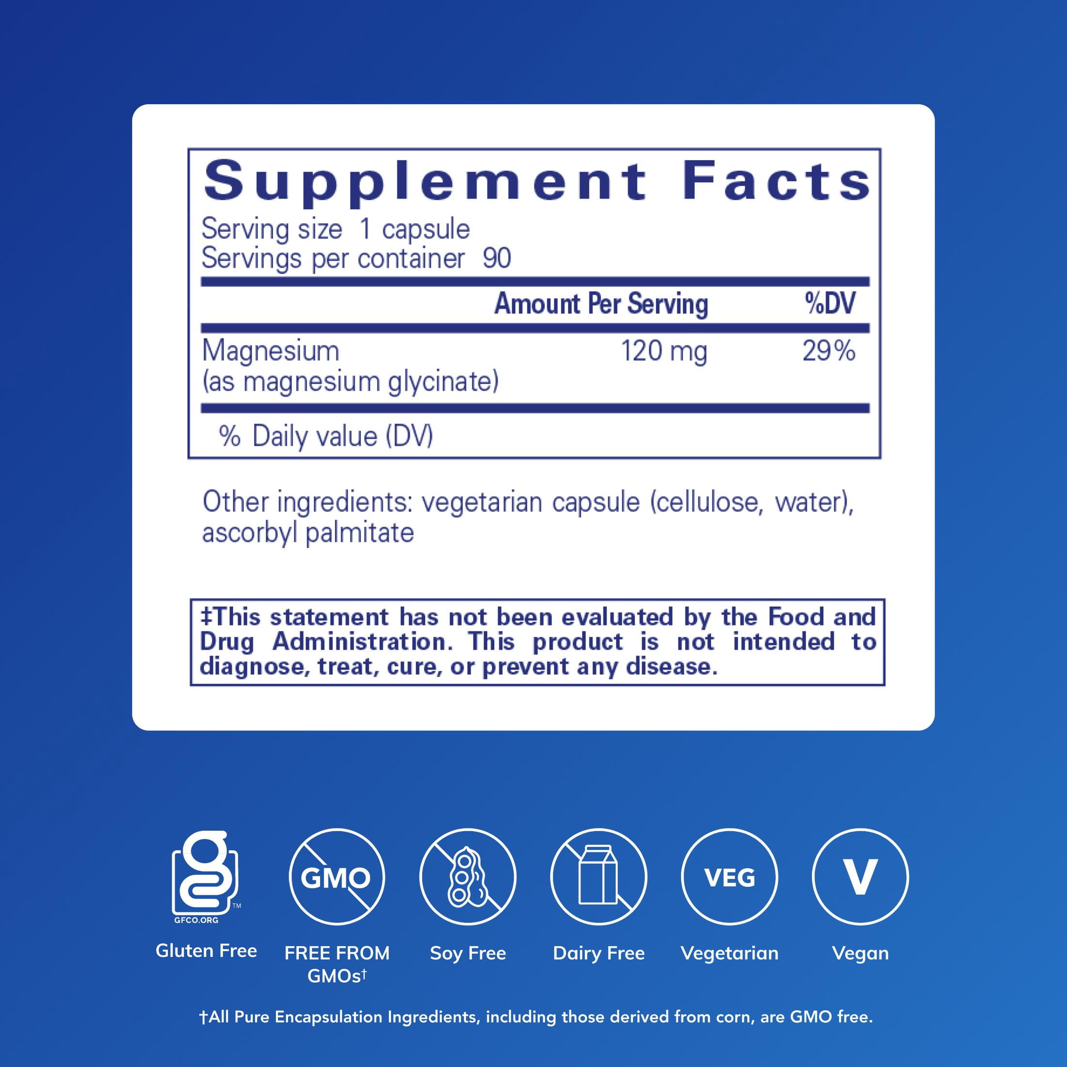 Pure Encapsulations Magnesium Glycinate for Heart Support*, 90 Count
