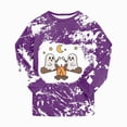 thumbnail image 6 of TOWED22 2 Piece Boys Girl Halloween Pajamas Kids Pumpkin Head Glow Print Long Sleeve Top and Pants Pajamas Pjs Sleepwear Set for Toddler Little Boys(Purple,7Y), 6 of 8
