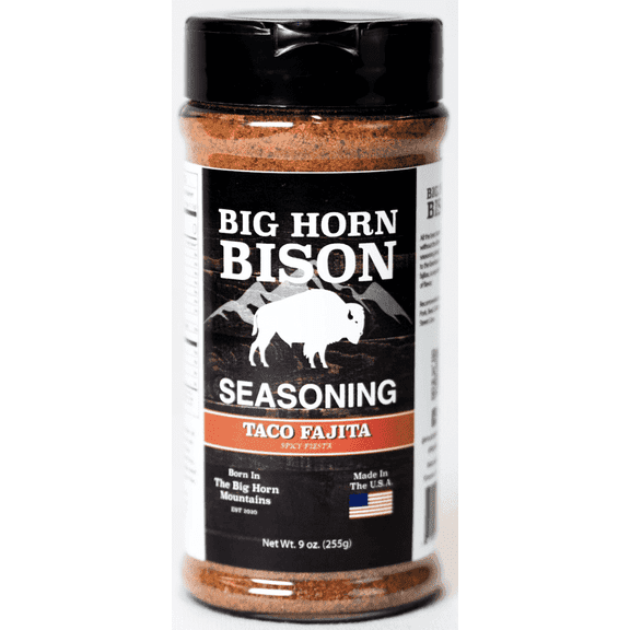 Big Horn Bison Taco Fajita Seasoning, 9 oz., Fat-Free