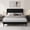 Black, variant on Queen Size Bed Frame, Velvet Upholstered Platform Bed Frame with Adjustable Headboard, Wooden Slats Support, Anti-Noise EVA Sponge, Beige