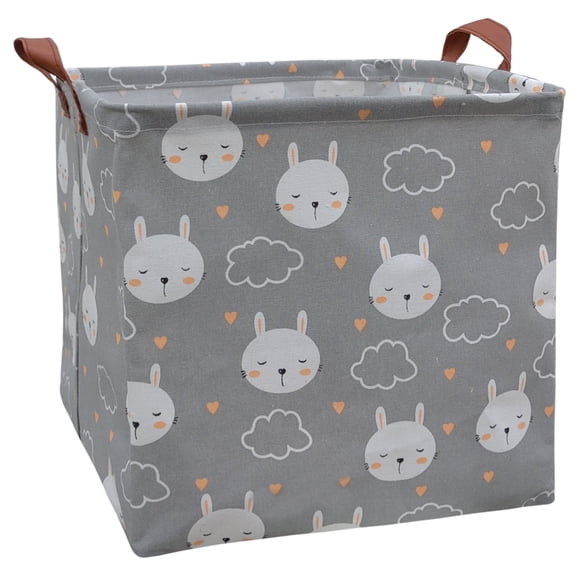 NIETEIN Square Storage Bins Nursery Hamper, Foldable Waterproof Canvas Basket (Style-22)