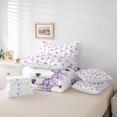 thumbnail image 6 of Manfei Polka Dots Bowknot Bedding Comforter Set 7pcs for Girls, Cute Hearts Queen Bedding Sets, Dreamy Princess Style Queen Sheet Sets, Purple White Room Decor, 6 of 8