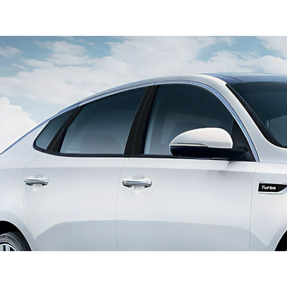 Rvinyl Pillar Post Window Trim Compatible with Kia Optima 2016-2020 - Carbon Fiber 3D (Black)
