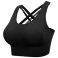 thumbnail image 2 of Gibobby Sujetadores de mujer con cuerda a de golpes para correr Fitness ropa interior de tamaño Brasier deportivo para mujer(Negro,G), 2 of 5