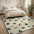thumbnail image 3 of ODIKA 8'x10' Washable Area Rug Print Paws Scattered Prints Bones Track Themed Alfombra Para for Living Room, Under Sectional, Family , Durable, Non-Slip, 3 of 7