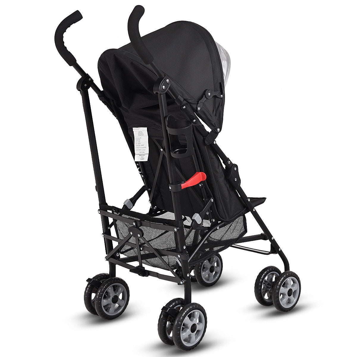 Costway Folding Lightweight Baby Toddler Umbrella Travel Stroller with Storage Basket Black