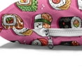 thumbnail image 4 of Wasabi Pet Bed, Continuous Happy Kawaii Style of Japanese Sushi with Smiling Faces, Chew Resistant Pad for Dogs and Cats Cushion with Removable Cover, 24" x 39", Pink and Multicolor, by Ambesonne, 4 of 4