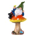 thumbnail image 1 of Jardín Sentado En Setas Figura De Gnomo De Césped Para Estatua Al Aire Libre Estatua Pintada A Mano Para Mesa De Césped O Decoración De Elfo Yuarrent HA039909-01, 1 of 6