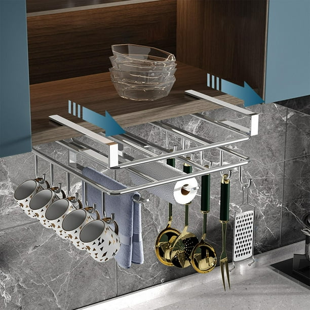 Estante montado en armario de moda, estantes para puerta de armario sin perforaciones, soporte para tapa , organizador, soporte para tabla de con gancho BLESIY Soporte para tabla de cortar