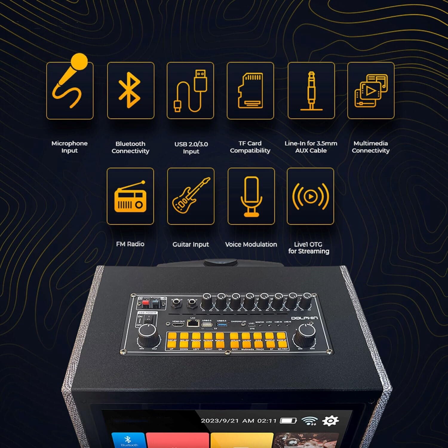 Lohoms 4000W Dual 10" Woofers Portable Karaoke Machine with 14.1" Touchscreen and 2 Wireless Mics