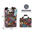 thumbnail image 2 of Yayeee Freestanding Laundry Hamper with Handle Collapsible Large Storage Basket for Clothes, Vibrant Flowers Pattern, 2 of 7