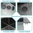 thumbnail image 4 of Milosen 25" x 22" x 10" Black Stainless Steel Drop-In Sink, 4 of 8