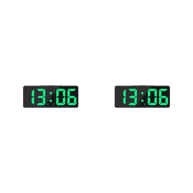 Inteprter Reloj Digital LED ABS, repuesto Rectangular recargable, función de repetición de 5 velocidades, Control de sonido, alarmas, tipo tipo 9 2piezas