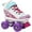 White/Pink, variant on Lenexa Doodle Roller Skates for Girls and Boys - Kids Quads Skates - White, Pink (Kids 2)