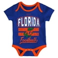 thumbnail image 2 of Newborn & Infant Mitchell & Ness Royal Florida Gators 3-Pack Bodysuit, Bib and Bootie Set, 2 of 4
