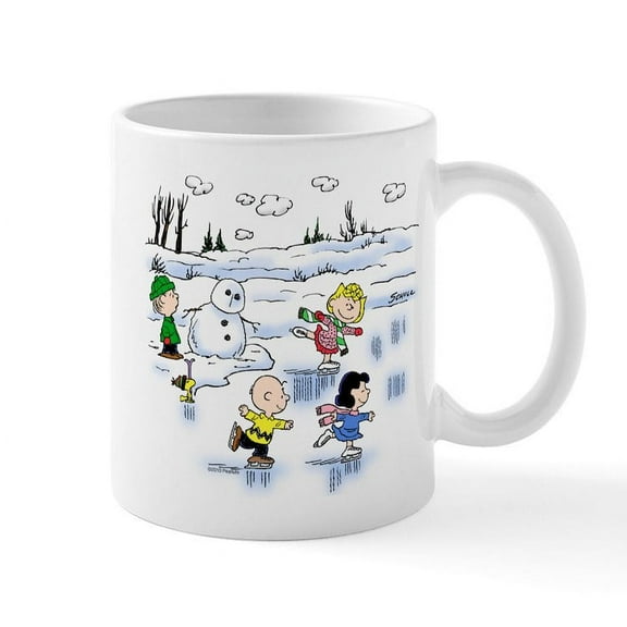 CafePress - Peanut Gang Snow Scene Ceramic Mug - 11 oz Ceramic Mug - Novelty Coffee Tea Cup