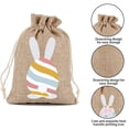 thumbnail image 6 of Easter Jute Gift Bags with Bunny and Egg Designs, Small Burlap Bags for Treats Party Favors, Easter Basket Fillers (Set of 6), 6 of 8