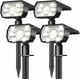 thumbnail image 3 of NYMPHY Luces solares para exteriores, impermeables IP68, 56 LED, 3 modos de iluminación, luces solares para jardín, patio, luces solares para Navidad, paisaje exterior, paquete de 4 (blanco frío), 3 of 4