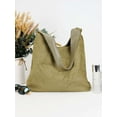 thumbnail image 2 of Gustave Women's Slouchy Bag Tote Shoulder Bag Hobo Handbag Retro Faux Suede Work Bags Top Handle Tote Purses for Travel Shopping Office - Green, 2 of 8