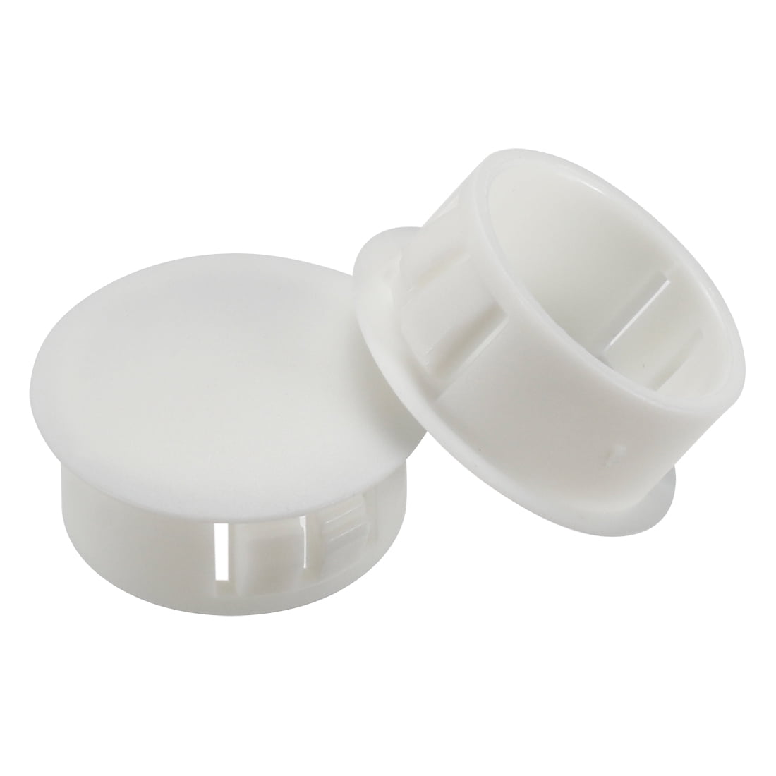 20pcs 24.7mm x 11.4mm Black Nylon Round Snap Locking Panel Hole Cover