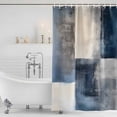 thumbnail image 2 of Shower Curtain Bathroom Set Abstract Oil Painting Blue Artwork Waterproof Fabric Shower Curtains with Grommets&Hooks, Color Block Privacy Bath Curtain for Bathtub 36x72in, 2 of 9
