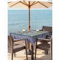 thumbnail image 3 of Outdoor Tablecloth with Umbrella Hole for Patio/Picnic/Party/Camping, Nautical Archor Waterproof Table Cloth Square Cover Washable, Vintage Country Ocean Archor Blue Stripes (60"x 60"), 3 of 8