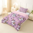 Aikeke Cartoon Unicorn Twin Comforter Sets 2pcs, Music Rainbow Polka ...