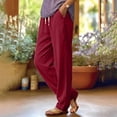 thumbnail image 3 of Maean Women Plus Size Pant Loose Elastic Waist Drawstring Summer Lounge Pants Trousers with Pockets M-5XL, 3 of 7