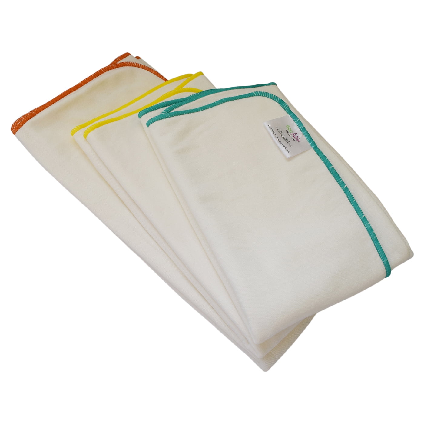EcoAble Incontinence Prefold Booster Pad: Cloth Diaper Absorbency Insert for Special Needs Adults, 3-pack (Prefold Insert ONLY, Small)
