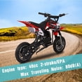 thumbnail image 4 of Kids Mini 50CC Gas Dirt Bike, 2 Stroke Ride on Bike with Off-Road Tire, Shocks, Pull Start, Oil Mixed Required, Support Up to 165lbs,Max Speed 20Mph, Age 8+, 4 of 7