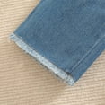 thumbnail image 6 of Toddler Baby Girl Outfits Short Sleeves Crop Tops + Denim Jean Clothes Set Summer Jeans Pant Sets 1 to 5 Years, 6 of 9