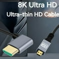 thumbnail image 4 of 0.5/1/2M 8K Micro HDMI to HDMI-compatible 2.1 Cable Micro HDMI To HDMI Cable Adapter Converter 60Hz For Camera Camcorder Tablet UP Angle 0.5M, 4 of 6