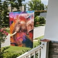 thumbnail image 5 of Easygdp Oil Paintings of Elephants Garden Flag Yard Flag Welcome Flag, Double-Sided, Weather Resistant for Outdoor Decor - 28"x40", 5 of 9