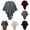 29# Khaki, variant on Women's Oversize Knit Cape Coat Winter Warm Poncho Faux Fur Collar Shawl Wrap Cardigan Cloak for Wedding Gifts Wine One Size