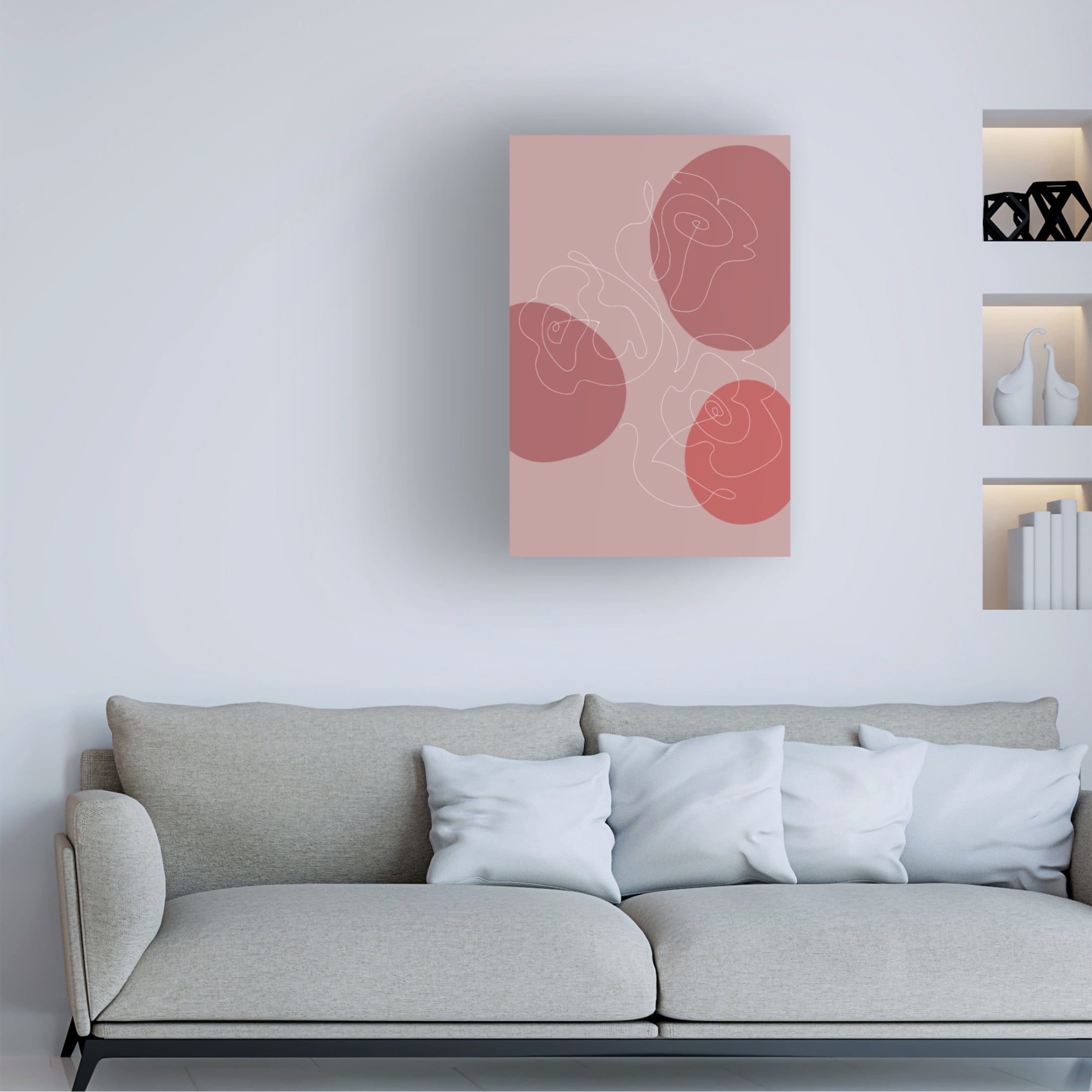 Canvas Wall Art - Pictufy Studio Ii 'Red Roses' Wall Art for Living Room, Bedroom, or Office Décor by Trademark Fine Art - 16 x 24 Inches