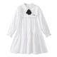 thumbnail image 5 of Vestido de primavera y verano para niñas de tallas medianas y grandes, blanco, con mangas largas, camisa de perlas, falda y solapa, conjunto de poliéster para niñas de estilo universitario., 5 of 7