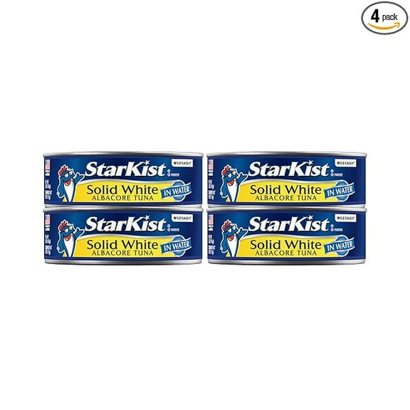 StarKist Solid White Albacore Tuna in Water, 5 oz Can, Pack of 4