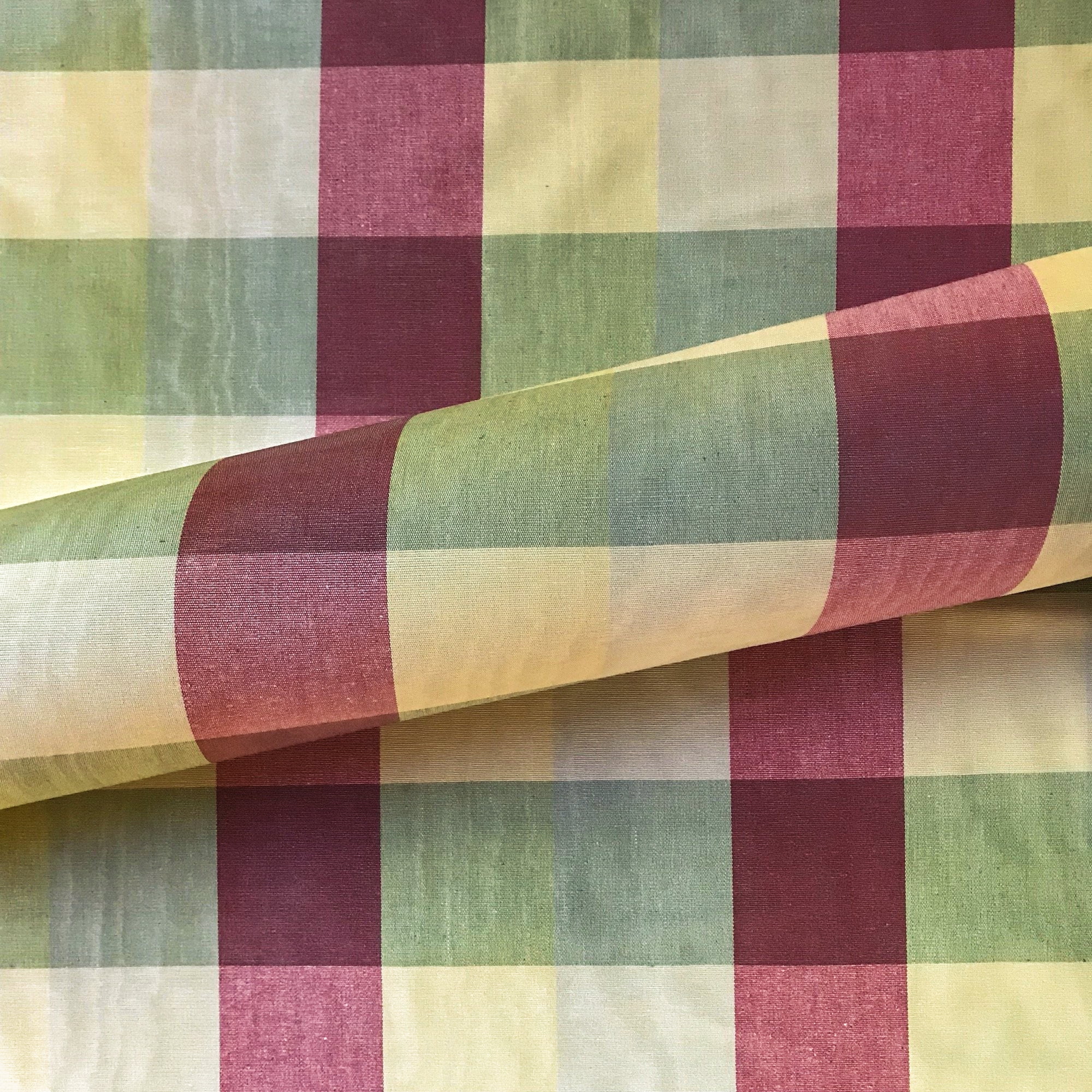 Primary Country Check Silk Texture Upholstery Fabric 54' by the Yard