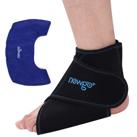 Image of NEWGO Ankle Foot Ice Pack Wrap for Injuries Reusable Cold Ice Gel Pack for Sprained Ankles Plantar Fasciitis Achilles Tendonitis and Swelling Feet