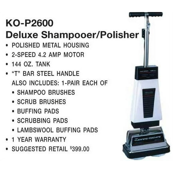 Koblenz 00-2079-2 P-2600A Hard Floor/Carpet Cleaner