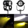 thumbnail image 2 of Tignapoo G0027 Dual-Color Motorcycle Auxiliary Lights - White & Amber LED, 2-Pack, IP67 Waterproof, Adjustable Mounting, 6000LM, 60W, for All Vehicles, 2 of 6