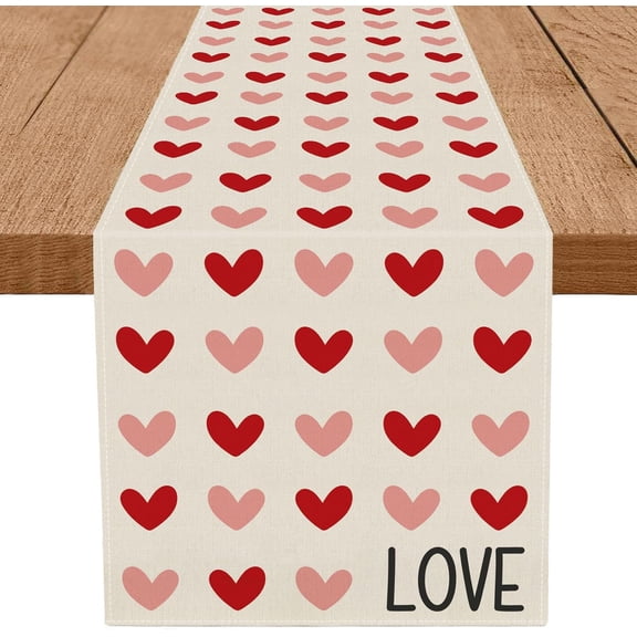 Valentines Day Table Runner Love Hearts I Love You Valentines Decorations 13 x 90 Inch Home Kitchen Dining Roonm Wedding Anniversary Holiday Table Decor